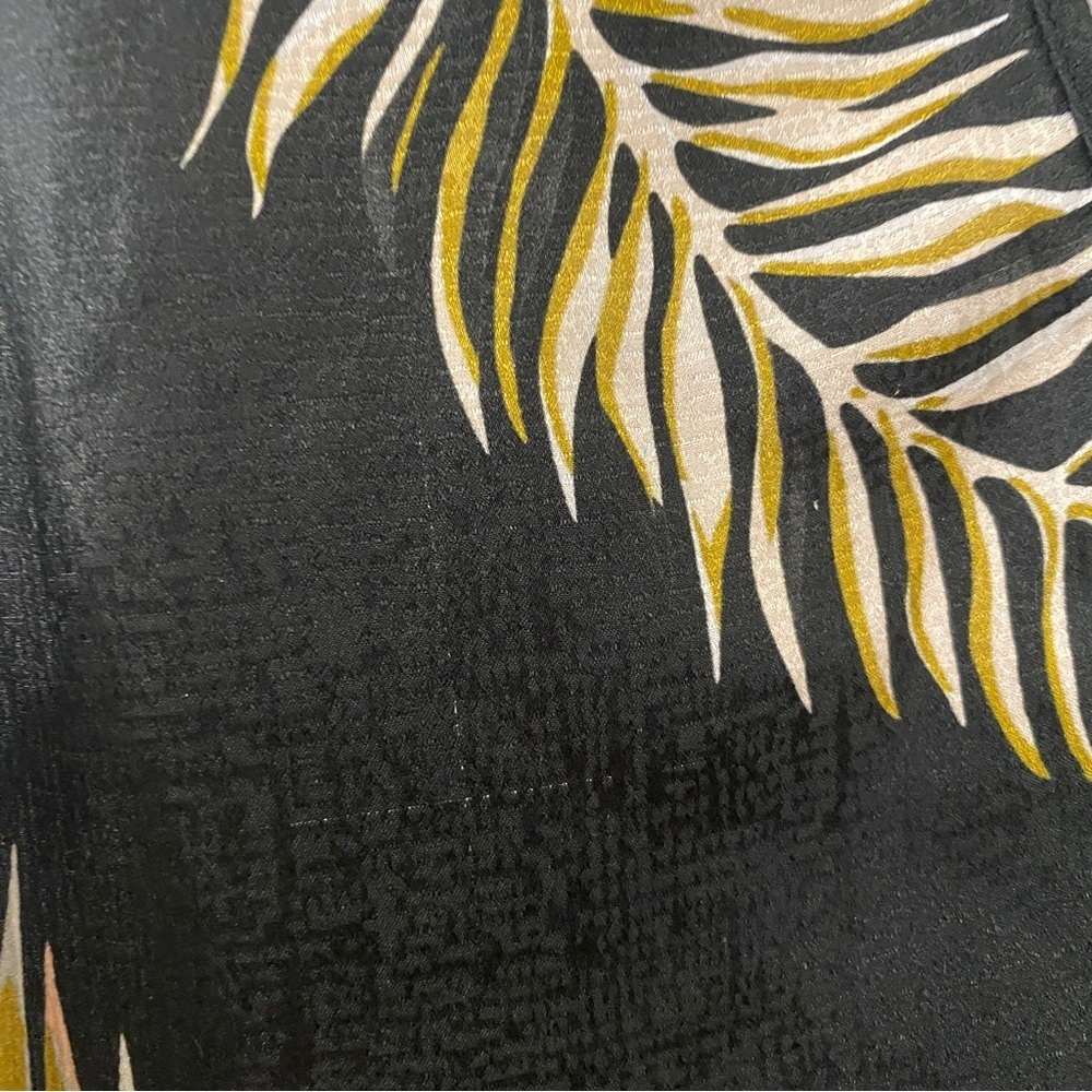 Forte forte 100% silk desert leaf print voile top in black and gold - Picture 11 of 14